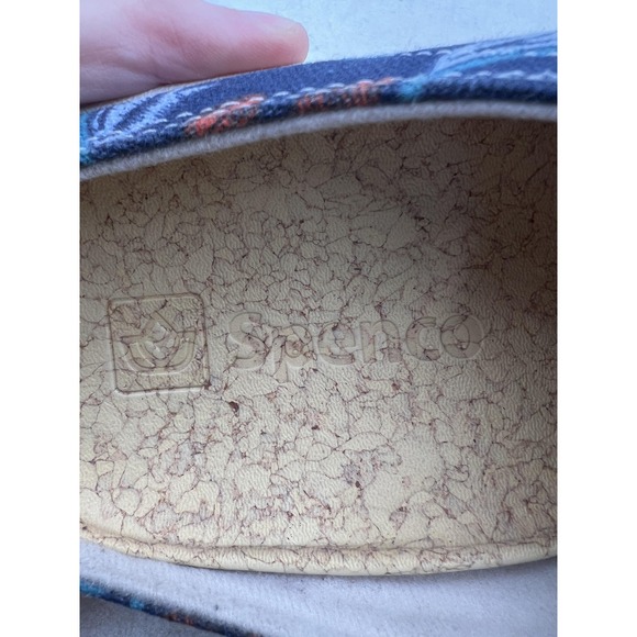 Spenco Shoes Womens Size 8 Blue Red Floral Canvas Slip On Comfort Loafers Casual - Picture 10 of 13